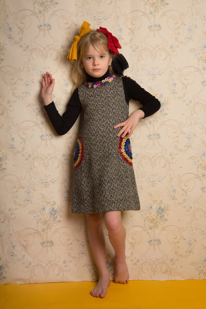 Paisley Rainbow Button Dress
