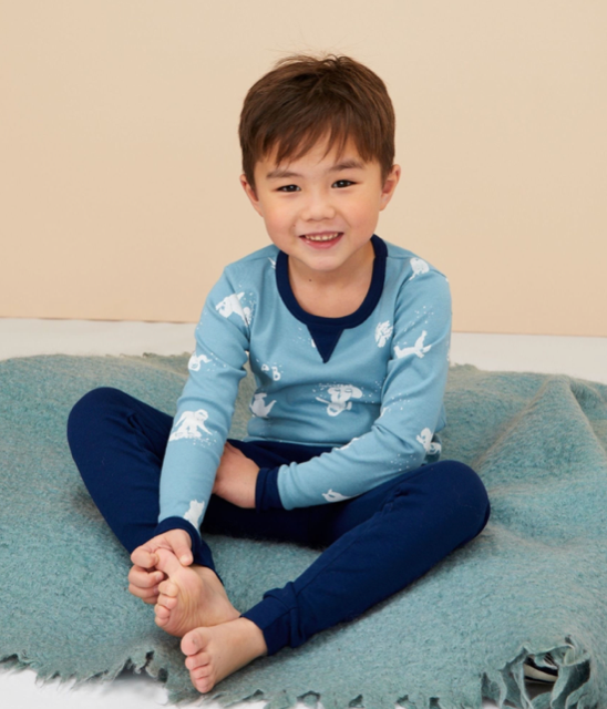 Petit Bateau Linero Boy's Yeti Print Pajamas