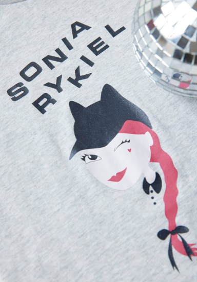 Sonia Rykiel Shay LS Tee Shirt w/ Cartoon Graphic