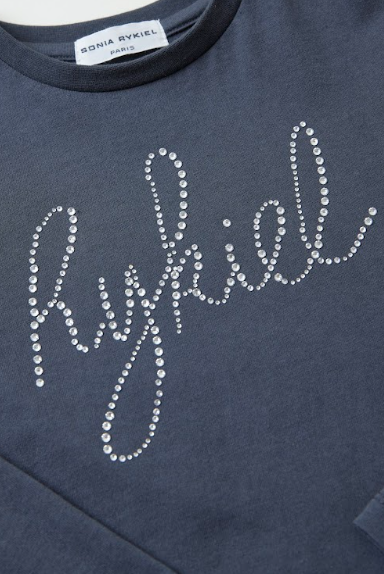 Sonia Rykiel Shine LS Tee Shirt w/ Cursive Logo