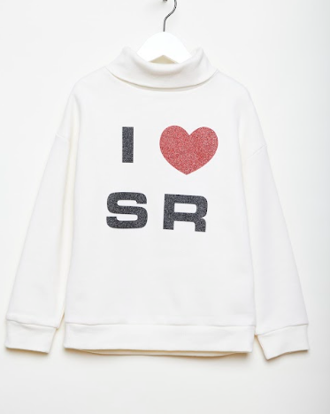 Sonia Rykiel Suzanne 'I Love SR' Sweatshirt w/ Metallic Print