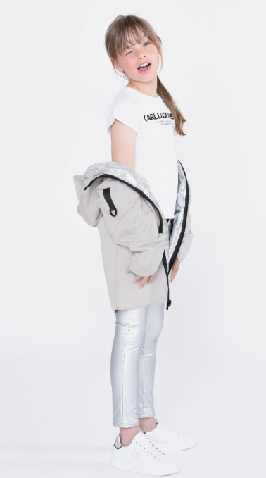 Karl Lagerfeld Girls Reversible Hooded Trench Coat