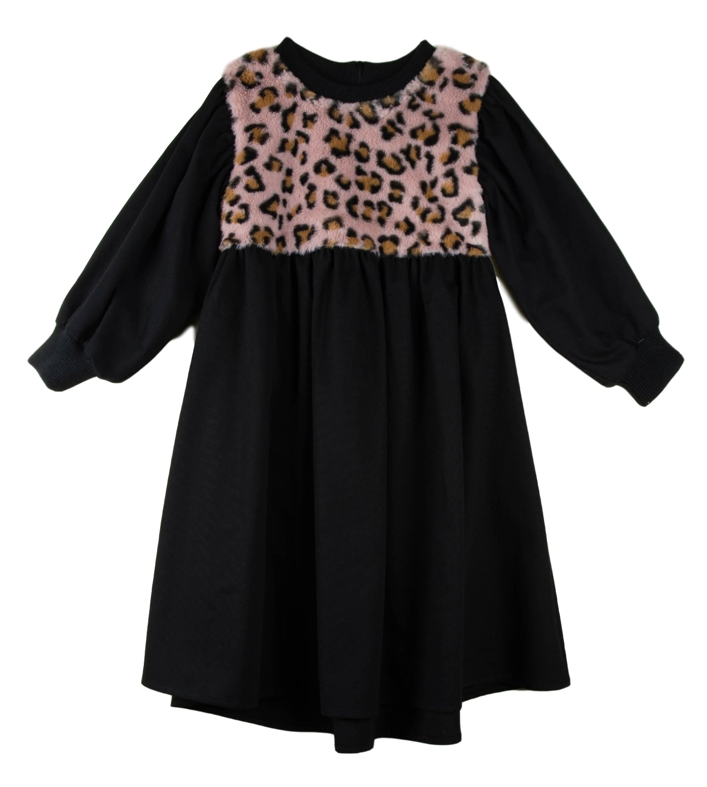 Popelin Leopard Yoke Dress