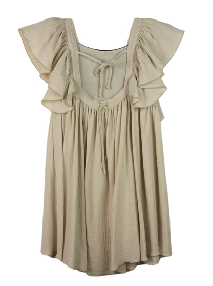 Popelin Girls Bib Ruffle Dress