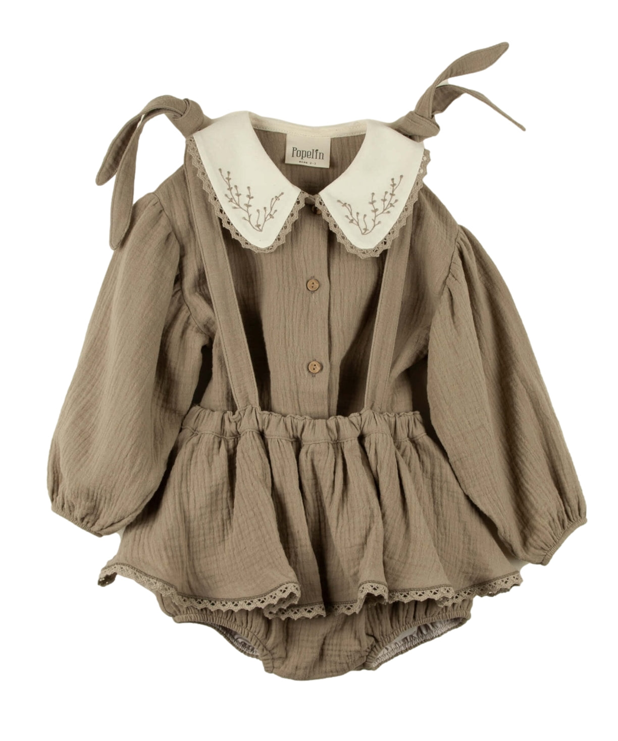Popelin Baby Romper and Blouse Set