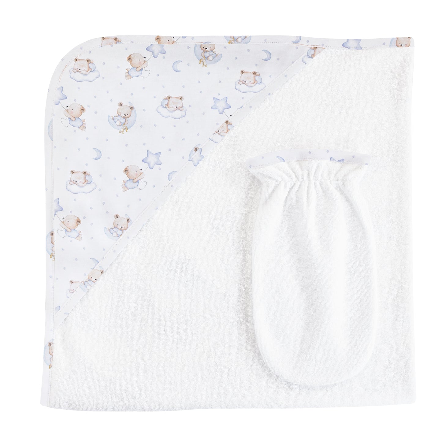Baby Club Chic Sleep Tight Bear Hooded Towel & Mitt Set