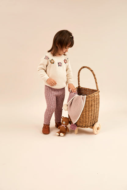 Tun Tun  Baby Embroidered Flower Sweater Set