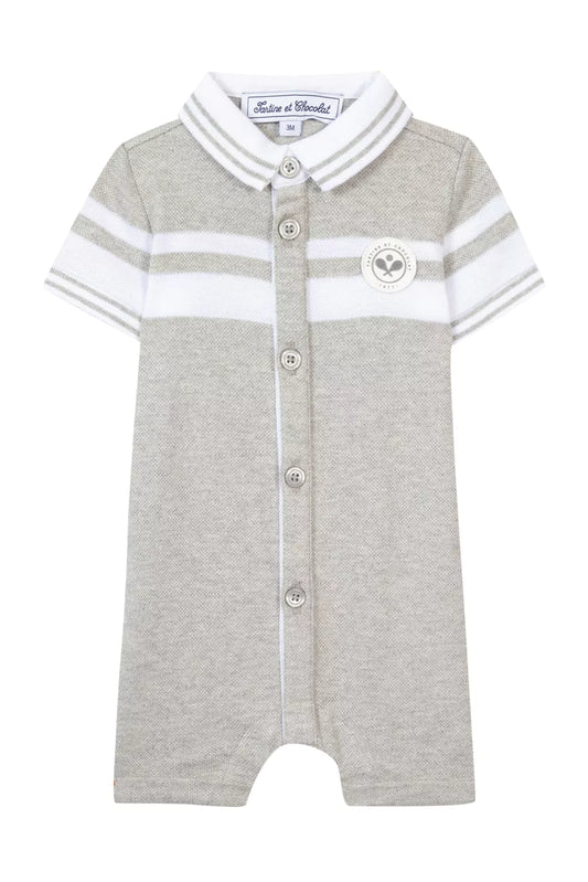 Tartine Baby Boy Chine Grey Romper