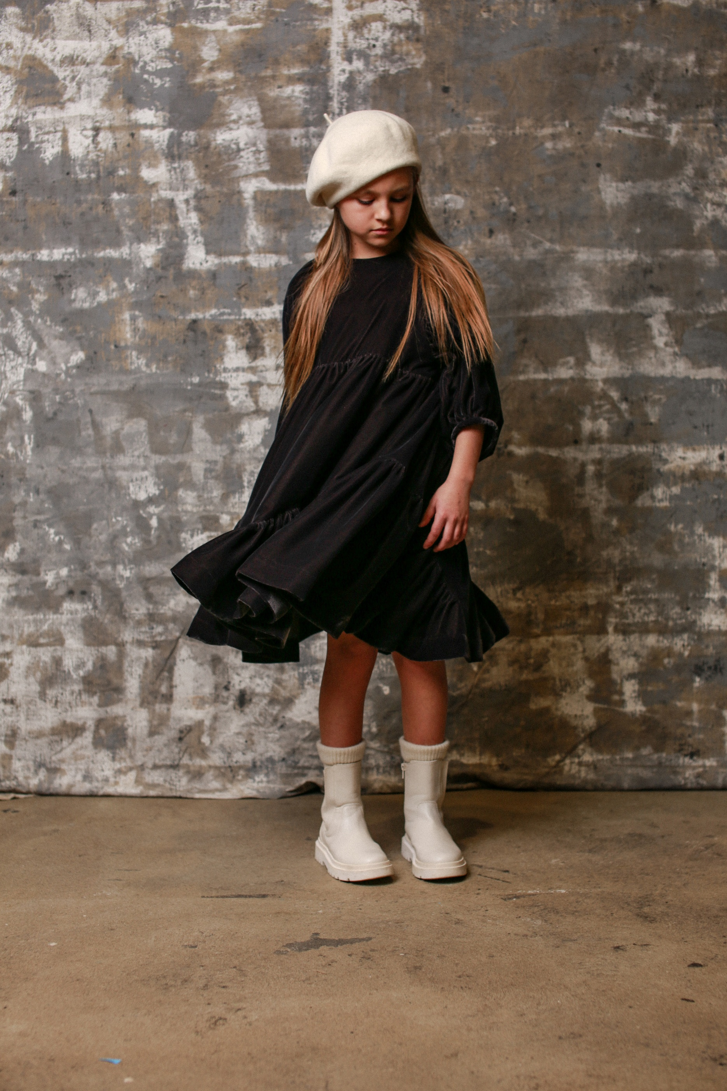 Unlabel Tia Velvet Side Pleat Dress