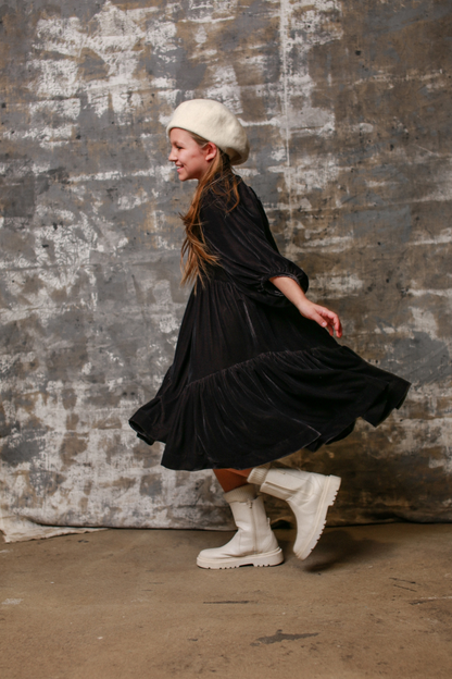 Unlabel Tia Velvet Side Pleat Dress