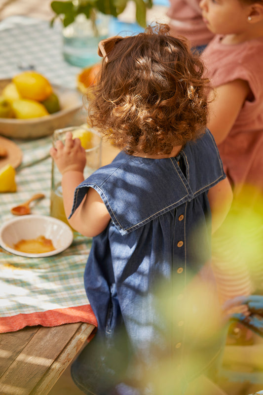 One + In the Family Violet Sleeveless Denim Dress