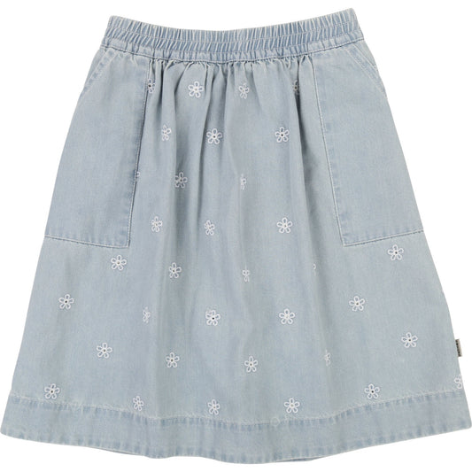 Little Marc Jacobs Embroidered Daisy Denim Skirt