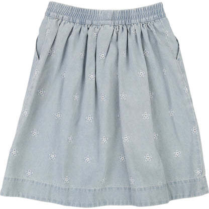 Little Marc Jacobs Embroidered Daisy Denim Skirt