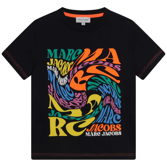 Little Marc Jacobs SS Colorful Swirl Logo Shirt