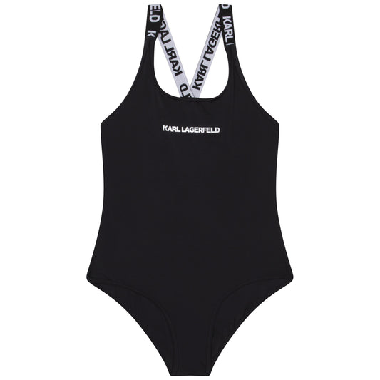 Karl Lagerfeld Logo Straps Swimsuit