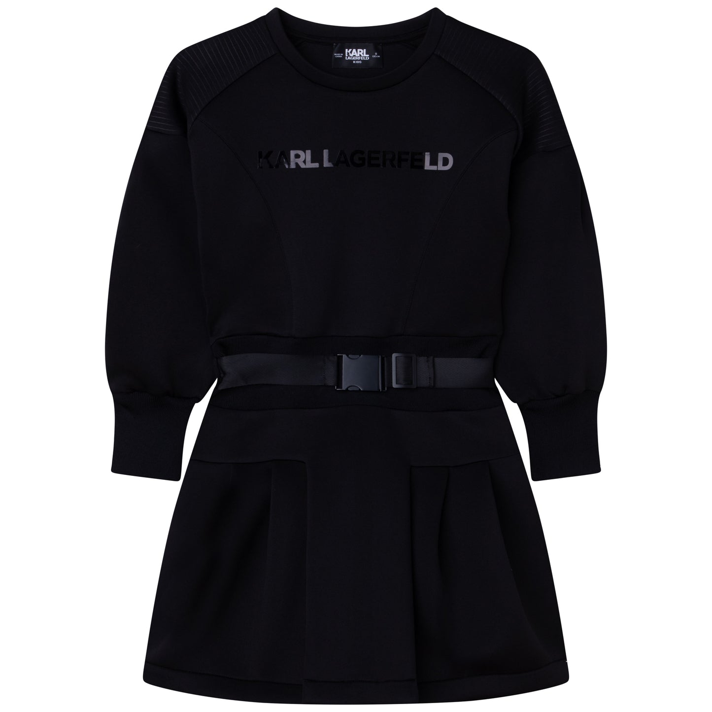 Karl Lagerfeld Neoprene Dress w Buckle Clip Belt