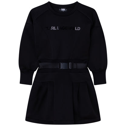 Karl Lagerfeld Neoprene Dress w Buckle Clip Belt