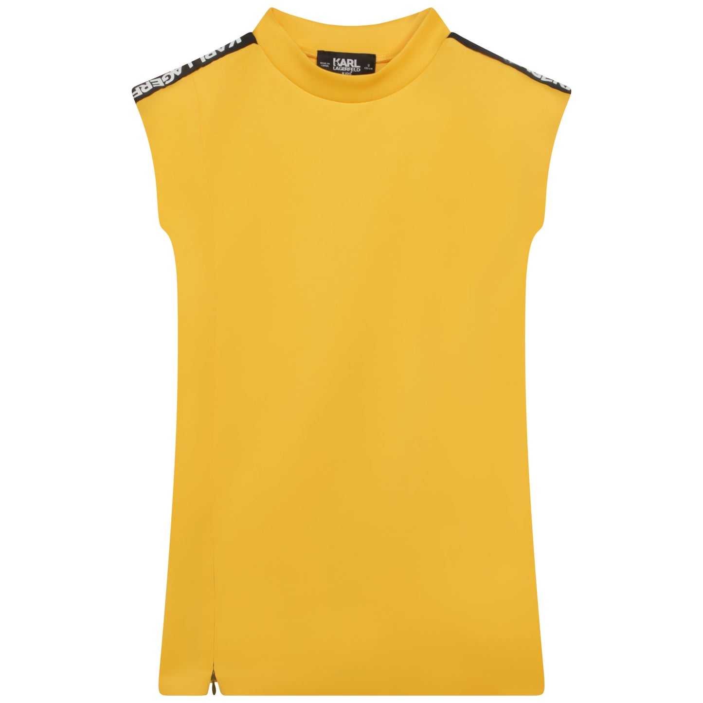 Karl Lagerfeld Girls SS Dress w/ Logo Tape on Shoulder + Side Zip