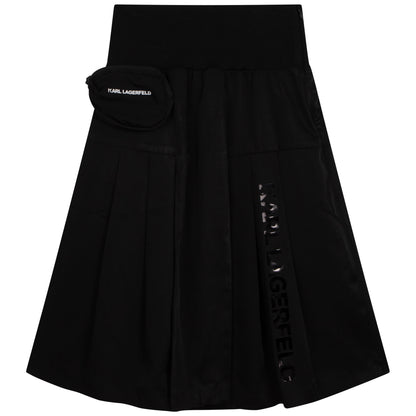 Karl Lagerfeld Pleated Neoprene Skirt w/ Removable Pocket