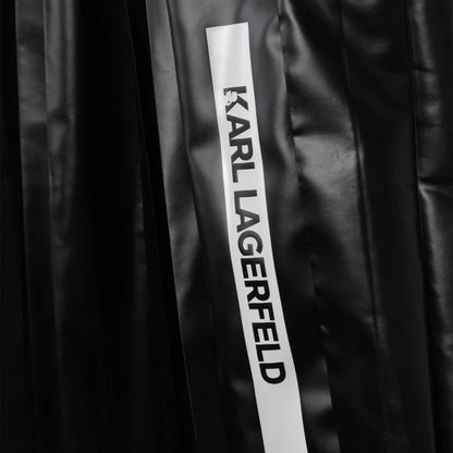 Karl Lagerfeld Midi Pleated Skirt w/Side Logo Tape