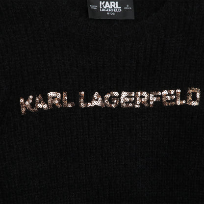 Karl Lagerfeld Girls Sequin Logo Sweater
