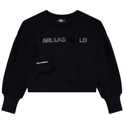 Karl Lagerfeld Neoprene Sweatshirt w Removable Zip Pocket
