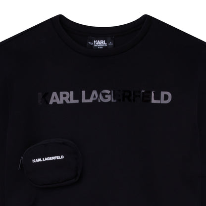 Karl Lagerfeld Neoprene Sweatshirt w Removable Zip Pocket