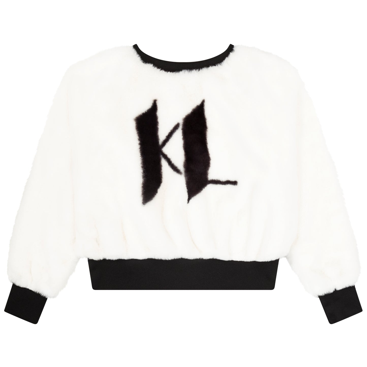 Karl Lagerfeld Fluffy Polar Sweatshirt w/ Front Logo Print