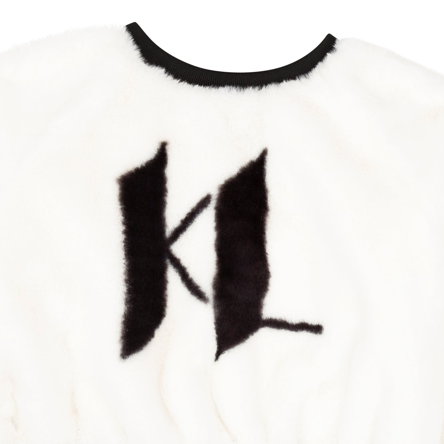 Karl Lagerfeld Fluffy Polar Sweatshirt w/ Front Logo Print