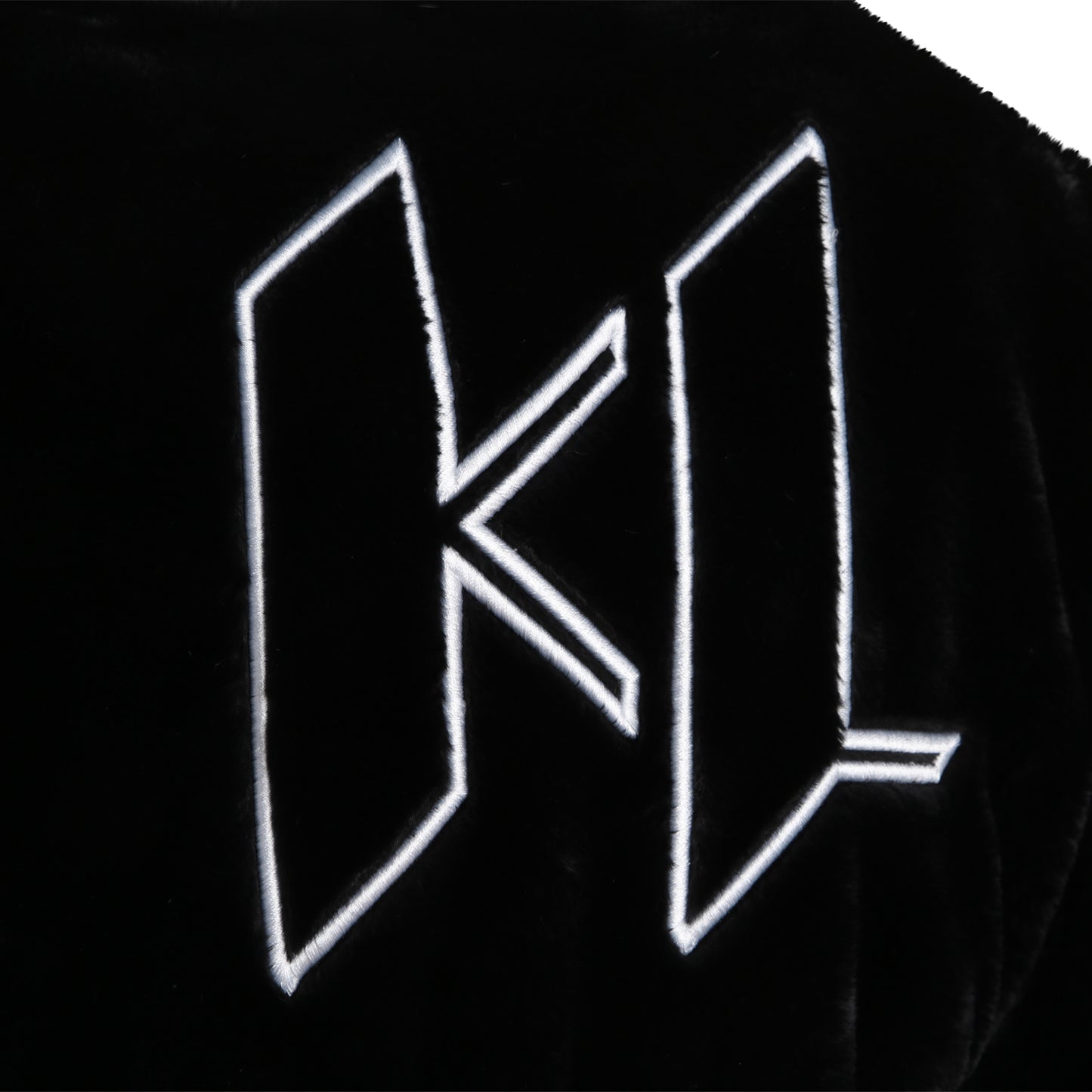 Karl Lagerfeld Long Fluffy Polar Jacket w/ Back Logo Embroidery