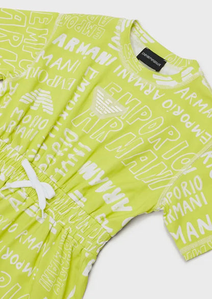 Armani Junior Girls Multi Print Dress w/ Large Front Logo