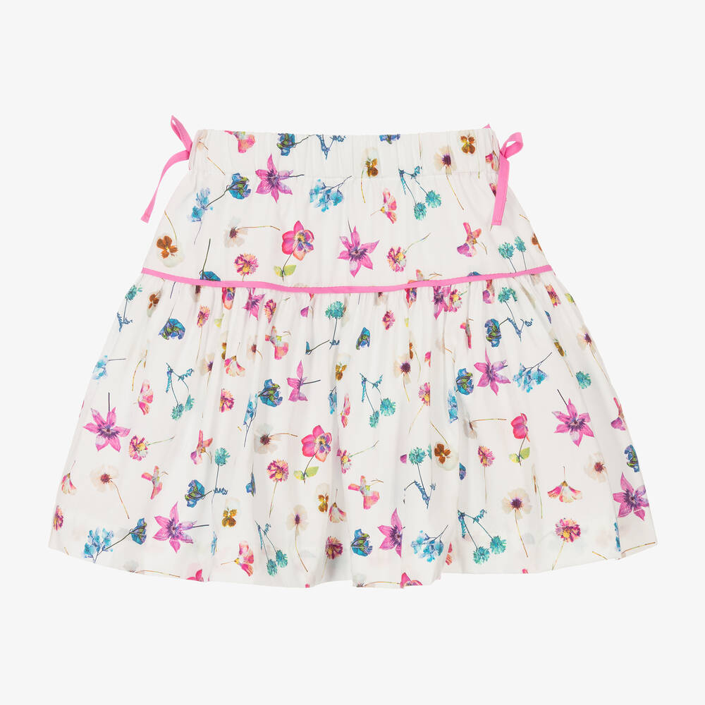 Il Gufo Bright Flowery Print Skirt