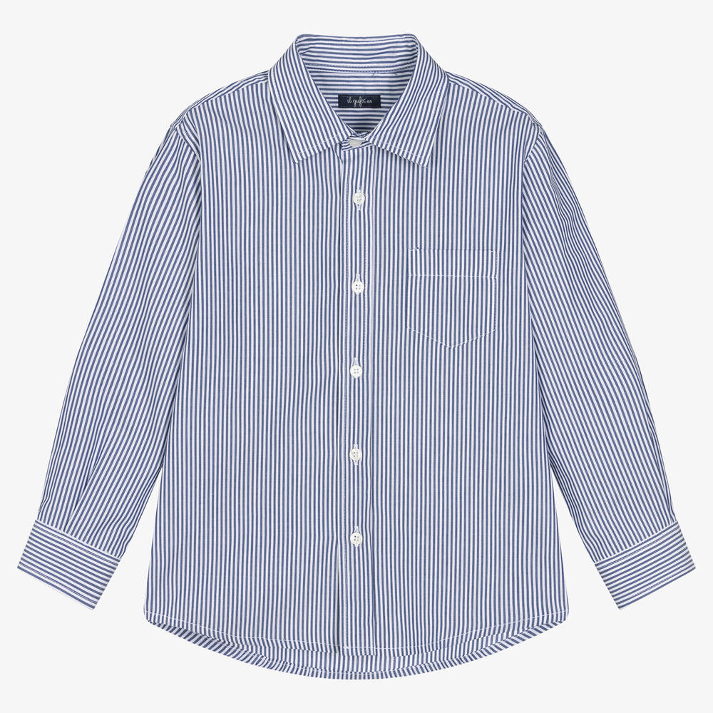 Il Gufo Boy Striped LS Button Up Shirt