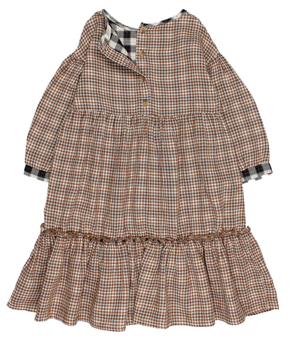 Buho Girls Check Folk Dress