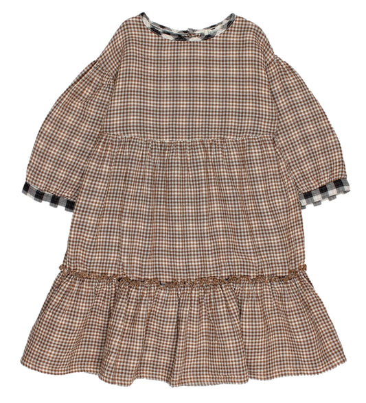 Buho Girls Check Folk Dress