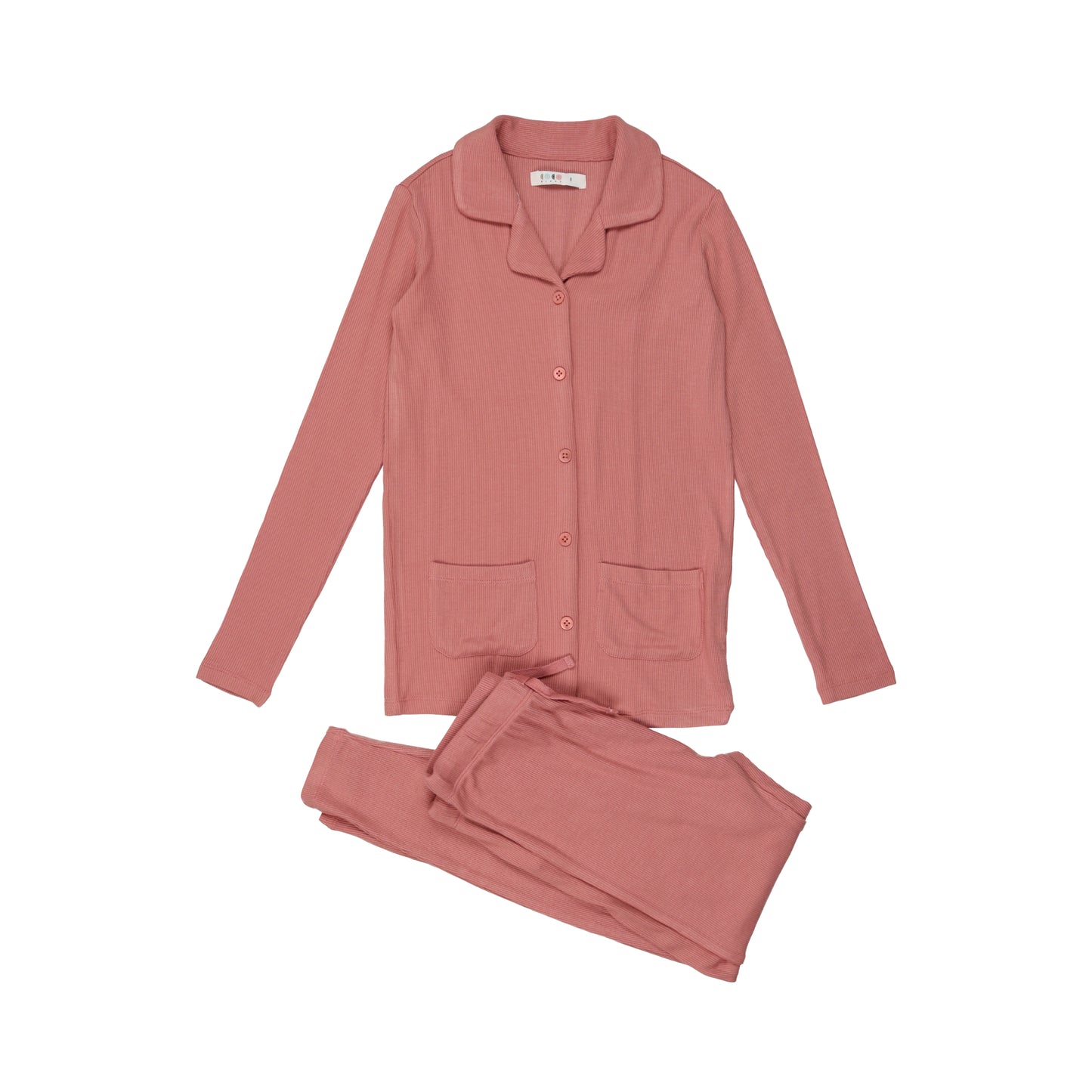 Coco Blanc Ribbed Grandpa Pajama Set