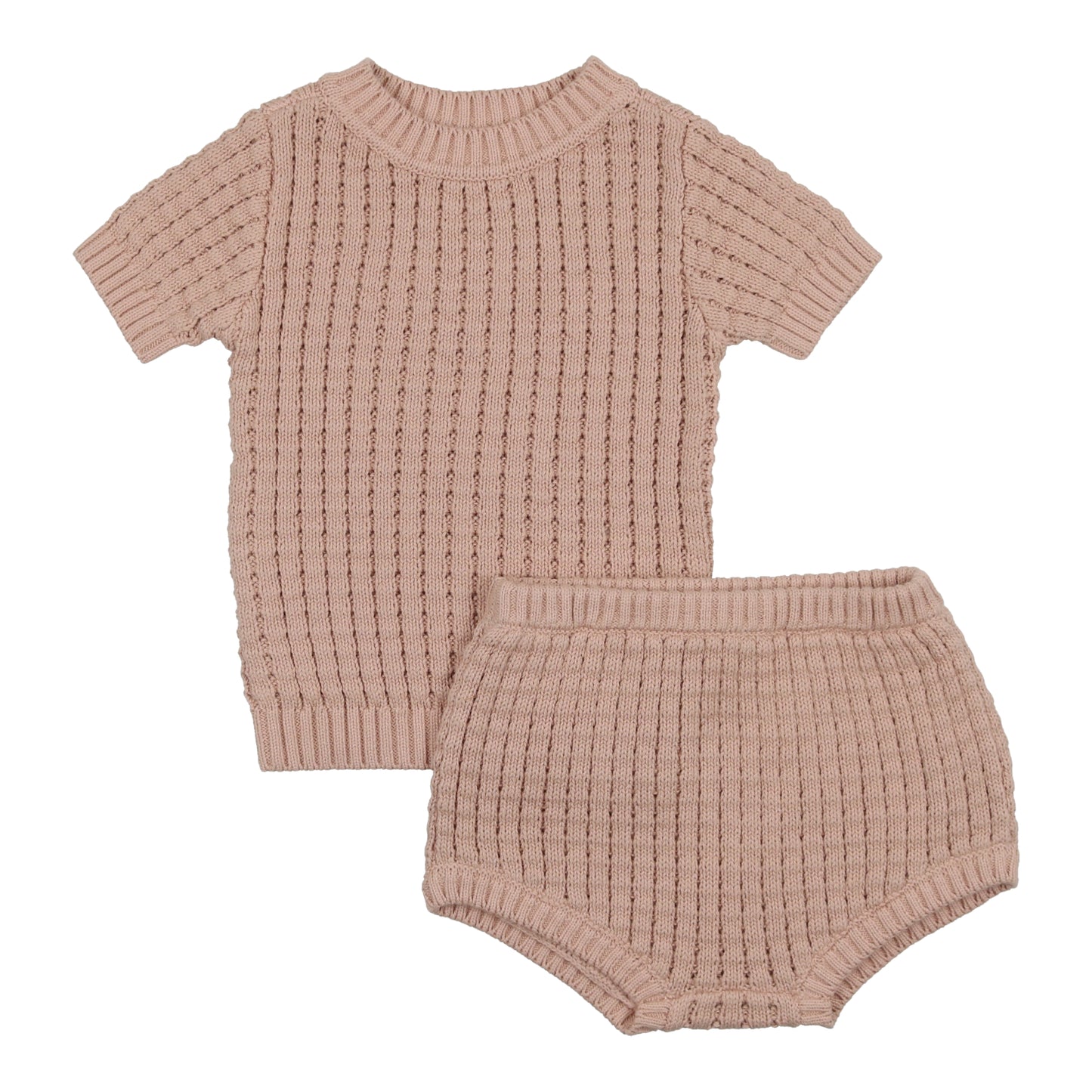 Coco Blanc Baby Pointelle Knit Outfit Set