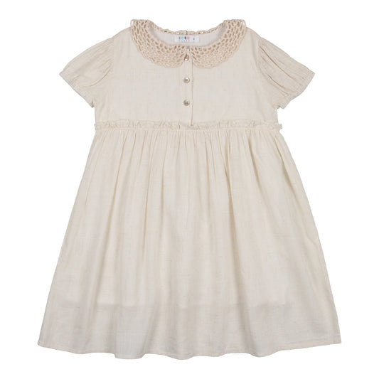 Coco Blanc Crochet Collar Dress