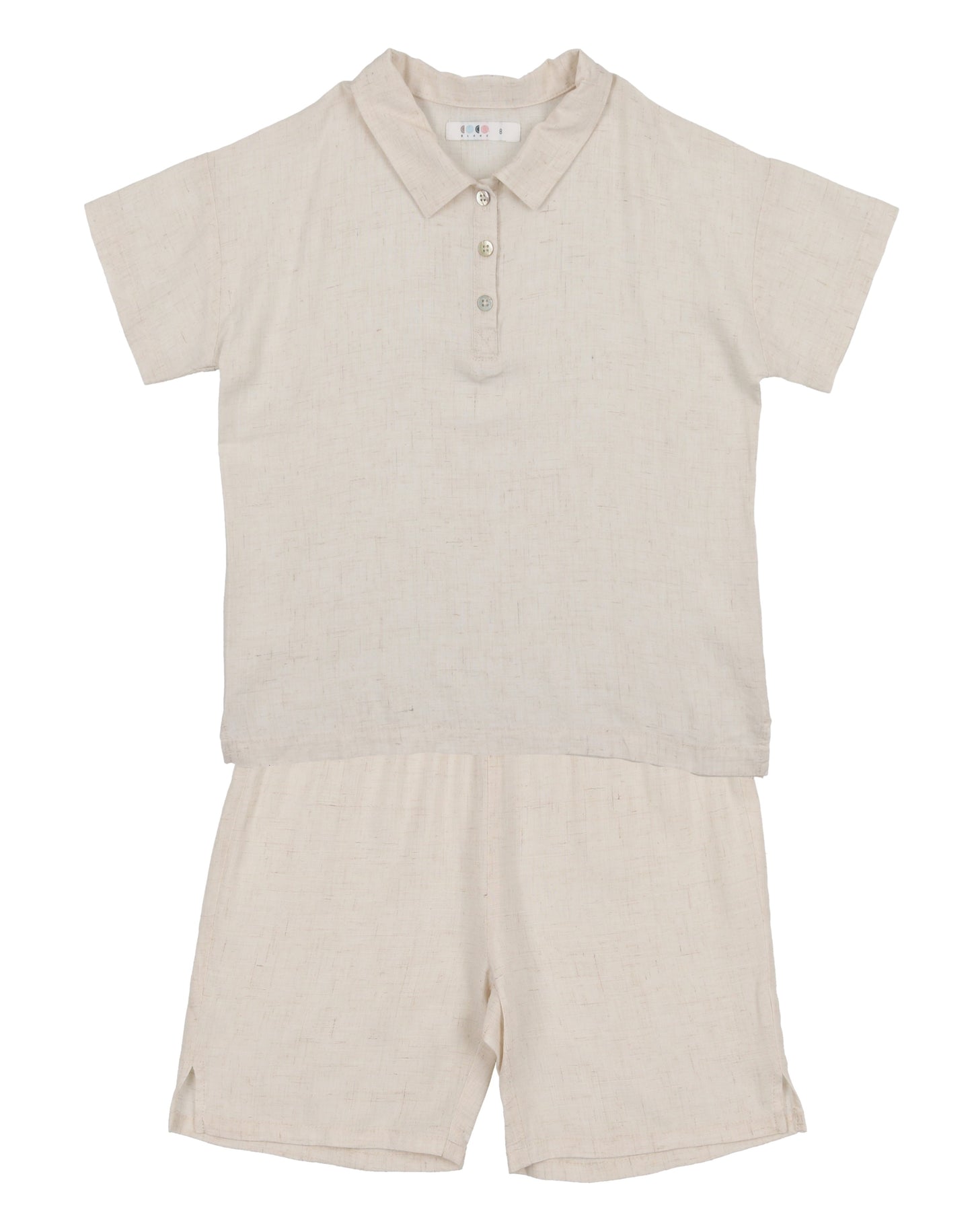 Coco Blanc Boys Linen Shirt & Short Outfit Set