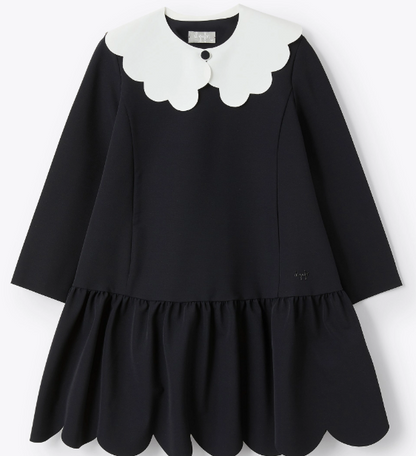 Il Gufo Scalloped Collar Dress