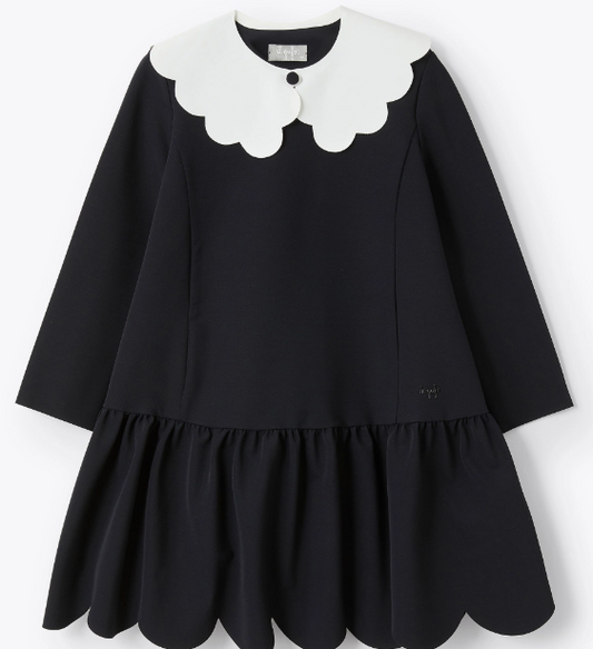 Il Gufo Scalloped Collar Dress