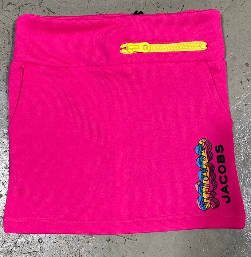 Little Marc Jacobs Zip Sweat Skirt w/ Colorful Front Logo
