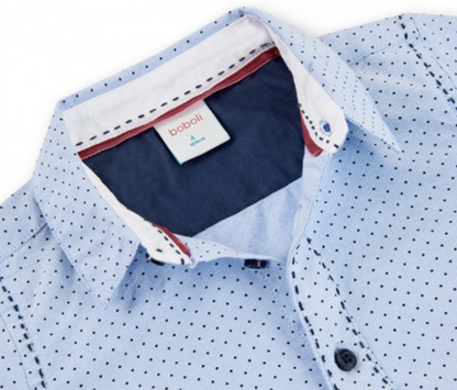 Boboli Boys Mini Dot Shirt w/ Elbow Patches