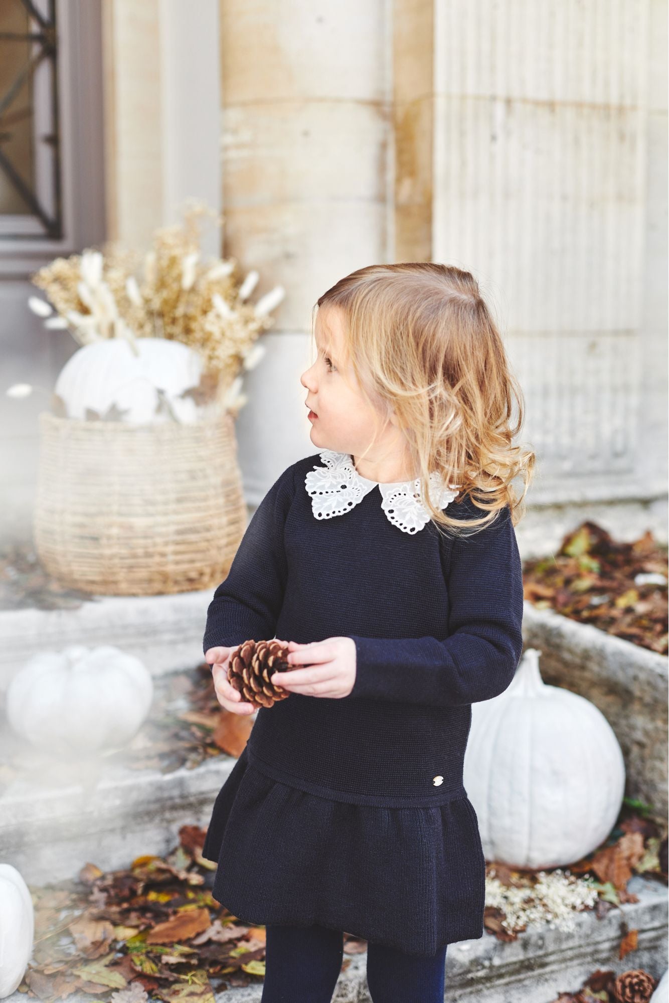 Tartine et Chocolat Lace Collar Dress