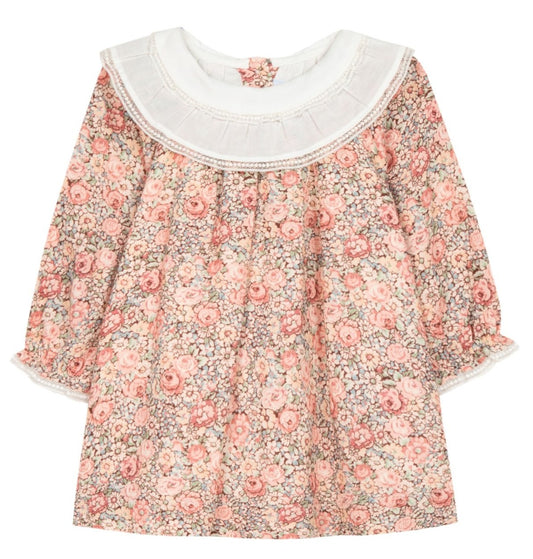 Tartine et Chocolat Toddler Lace Collar Floral Dress