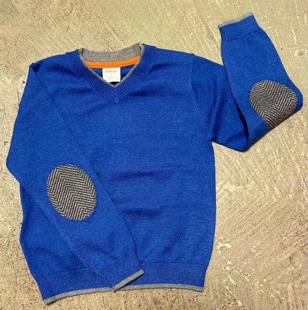 Boboli V-neck Sweater w/ Elbow Patches