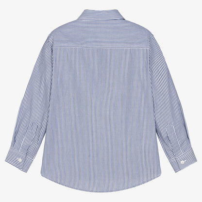 Il Gufo Boy Striped LS Button Up Shirt