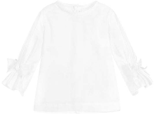 Il Gufo CL157 Ribbon Detail Long Sleeve Top