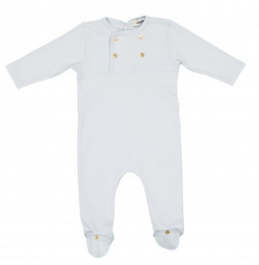 Les Lutins Double Breasted Velour Footie