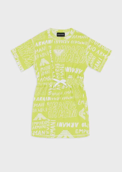 Armani Junior Girls Multi Print Dress w/ Large Front Logo